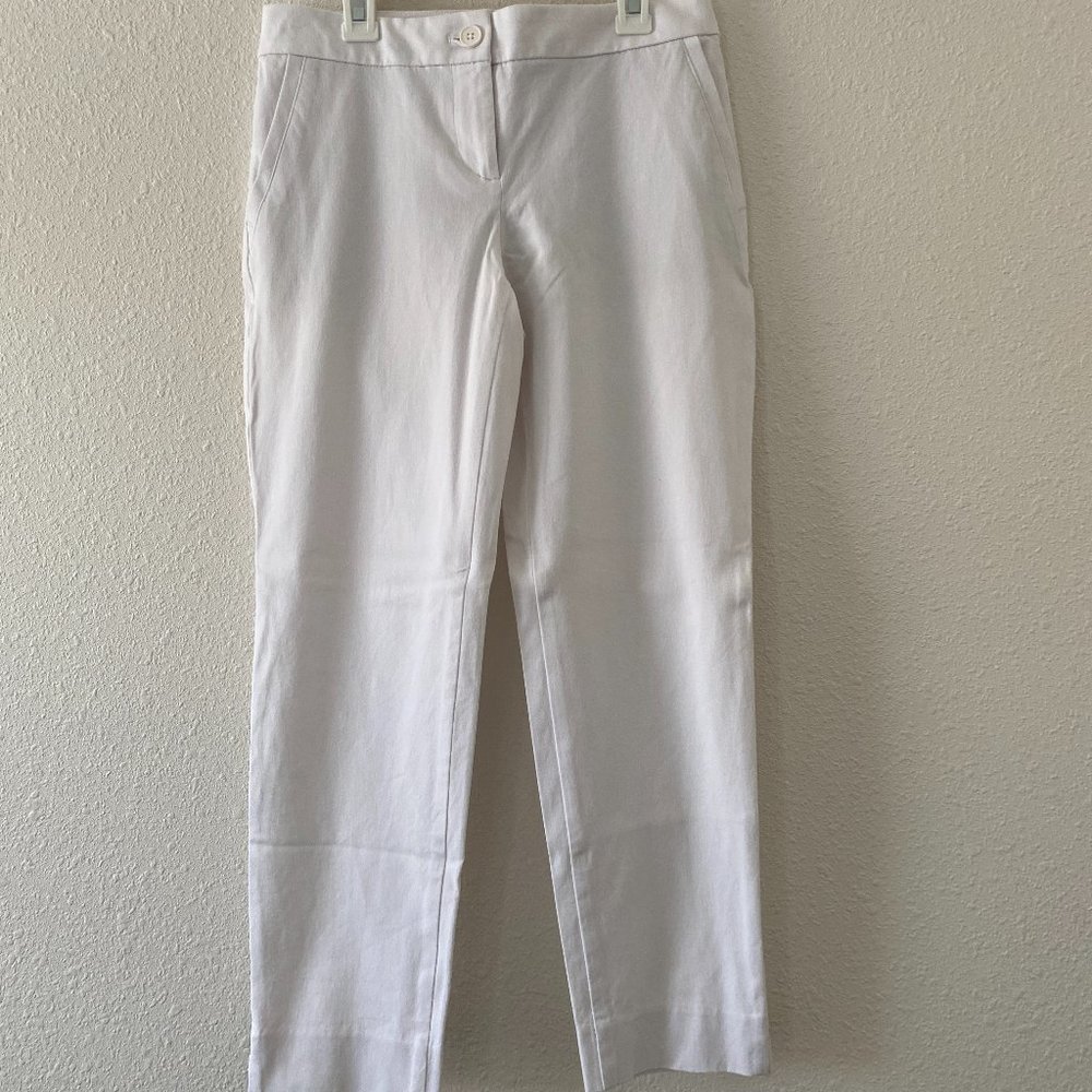 Talbots Curvy Crop Slacks | White | 2P